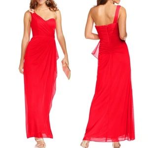 Xscape Red One Shoulder Gown Size 6